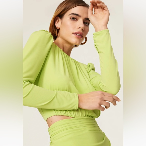 Self-Portrait Green Cutout Midi Dress in Size US 2 - Picture 3 of 13